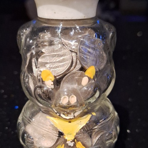 Clear glass vintage piggy bank - clear,