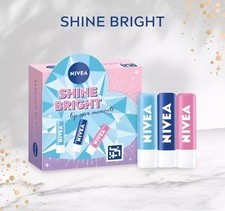 Nivea Shine Bright Lip Care Gift Set - Rose, Hydro and Original Lip Balms
