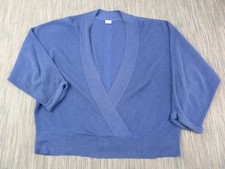 Poetry Jumper Womens UK 20 Blue Deep V Neck linen & Cotton Blend Eur 46