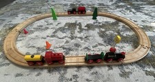 Wooden Railway Train Set Bundle With Mixed Train Toys & Accessories 