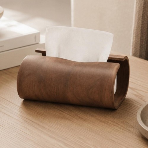 Wooden tissue box holder - wooden,