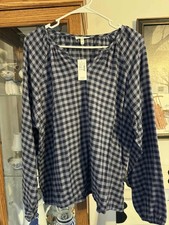 NWT Maurice's  XXL Navy Check