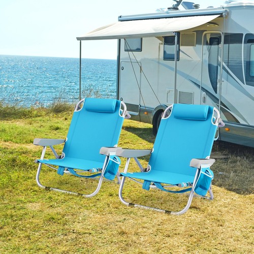 Chair blue folding - folding, backpack