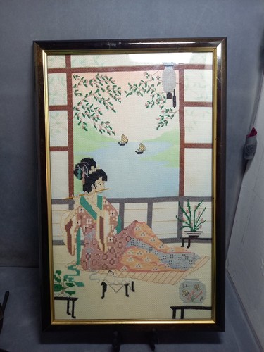 Vintage japanese geisha cross - vintage,