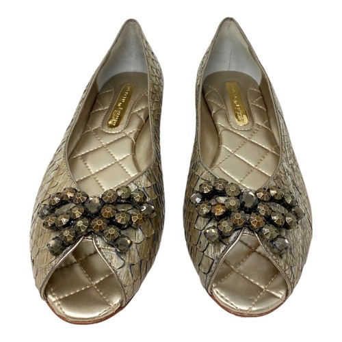 Real snake skin pumps flats - real,