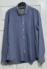 Cedar Wood State Blue Checked Men's Long Sleeve Dress Shirt Size Medium