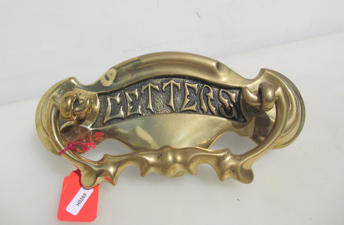 Edwardian brass letterbox - edwardian,