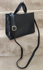 black leather bag hand  & crossbody