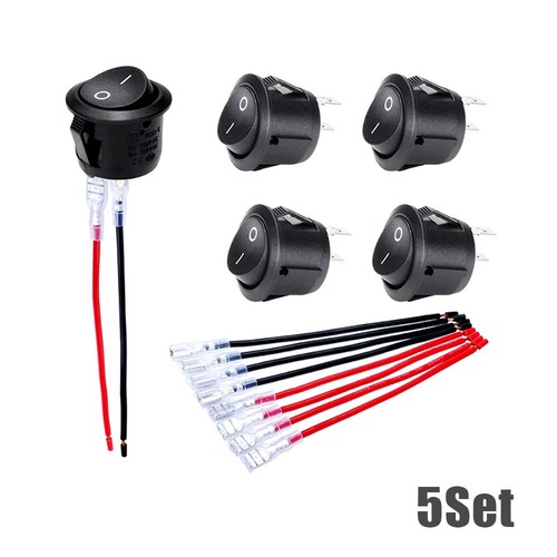 5pcs 12v 20mm off - off, toggle