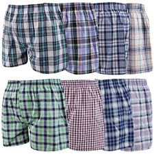3 6 12 Mens Woven Check Boxer
