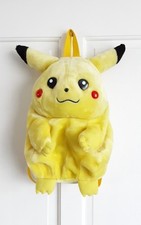 Vintage Pokemon Fat Pikachu Large Plush Padded Backpack Bag Rucksack Furry 