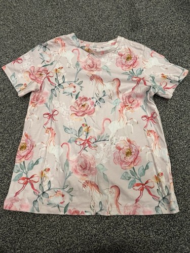 Next girls pink floral unicorn - pink,