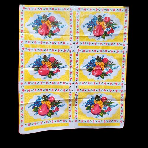 Vtg oilcloth tablecloth - oilcloth,