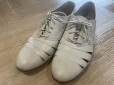 Clark’s Cream Leather Lace Up Shoes With Gap Details Uk 5 - Women’s Flats