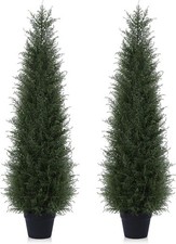Artificial Cedar Tree in Black Pot 90cm Green 2 Packs For Auction