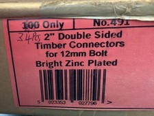 34x 2” Double Sided Timber Connectors For 12mm Bolt In Bright Zinc Plated