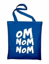 Om Nom Nom Jute Bag Fun Saying Fabric Bag Cookie Monster