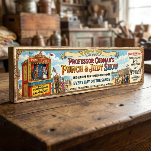 Punch judy show sign - judy,
