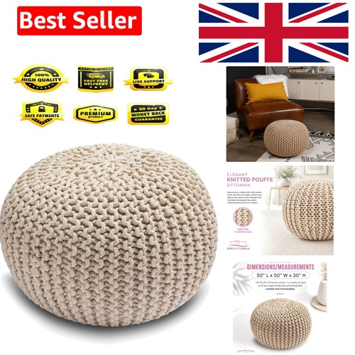 Handmade ottoman large knitted - ottoman,