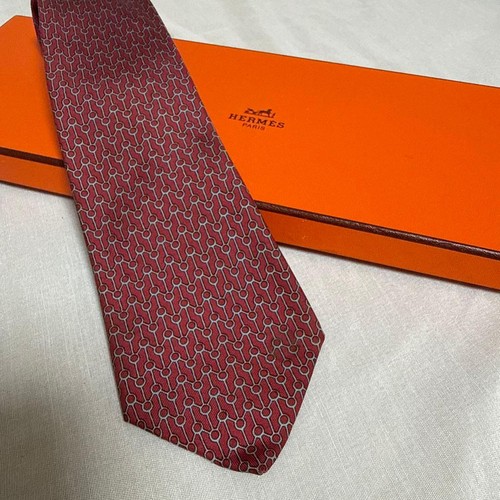 Hermes tie red pattern - red,