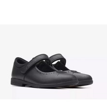 Clarks MAGIC STEP BAR K Girls Black Leather School Shoes UK Size 12.5 G EU 31