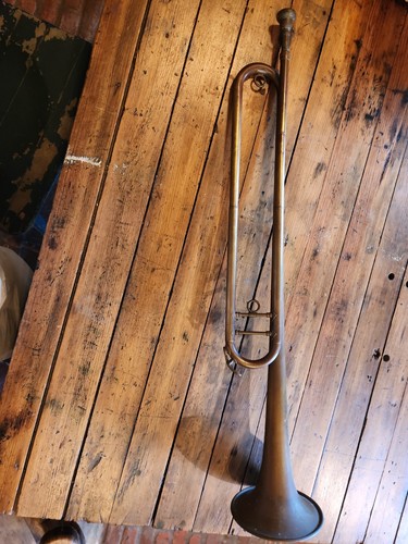 Antique vintage brass bugle - brass, or