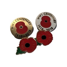 " 1918-2018 " WW1 Centenary Remembrance  Pin Badges Enamel 1917-2017