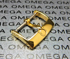 New 16mm Stainless Steel  yellow gold Watch Strap Buckle For Omega.