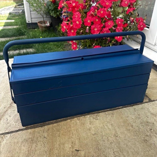 Blue painted metal large - blue,
