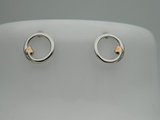 Welsh Clogau Sterling Silver & 9ct Rose Gold Tree of Life Circle Stud Earrings