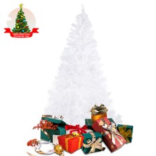 5/6/7FT Christmas Tree Snow Flocked Artificial Pink Xmas Tree Home Decoration UK