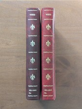 2 Empty Red VHS Videotape Storage Cases Video Library Faux Leather Book Vintage