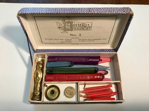 Antique boxed desk sealing - antique,