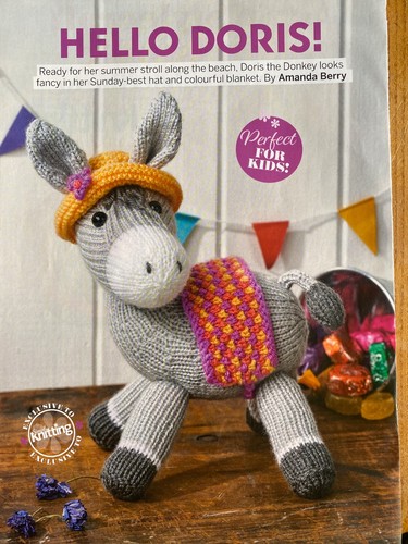 Doris the donkey toy - toy, knitting