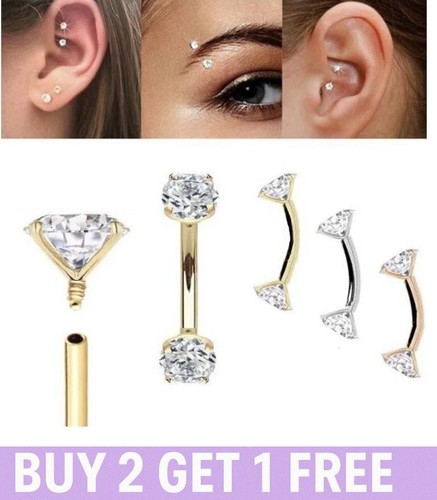 Helix tragus eyebrow bar rook - tragus,
