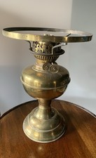 WORKING Vintage Duplex Brass Oil Lamp - Parafin Light Burner Antique Table Base