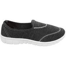 Womens Ladies Low Wedge Slip On MEMORY FOAM Pumps Trainers Shoes Nurse Work Size