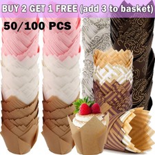 50-100Pcs Tulip Wraps Cupcake