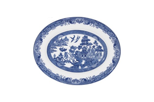 Churchill blue willow - -, oval