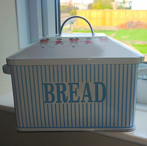 Metal rectangular bread bin - bread,