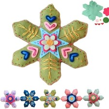 DIY Christmas Snowflake Felt Ornament Kit Handmade Sewing Kit Cross Stitch Kits