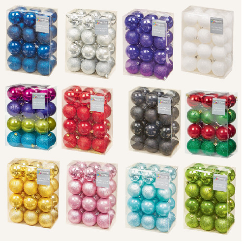 Pack multi finish baubles - 24,