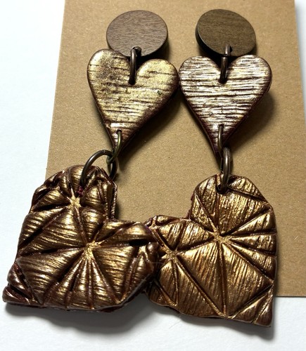 Handcrafted bronze brown heart - handcrafted,