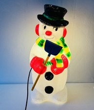 Vintage Snowman Blow Mold Christmas Decoration - 29” Tall Working