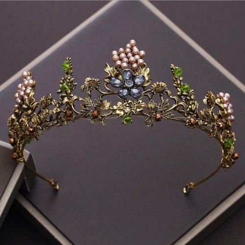Antique gold crown tiara - antique, crown/tiara