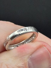 Beautiful hope clear stone dimonique band 925 Silver Ring size K