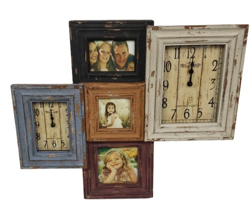 Large rustic wooden wall - wooden, clock