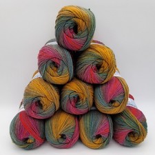 Yarn Outlet Variegated Double  Knitting/ Crochet Yarn 10X100g Balls