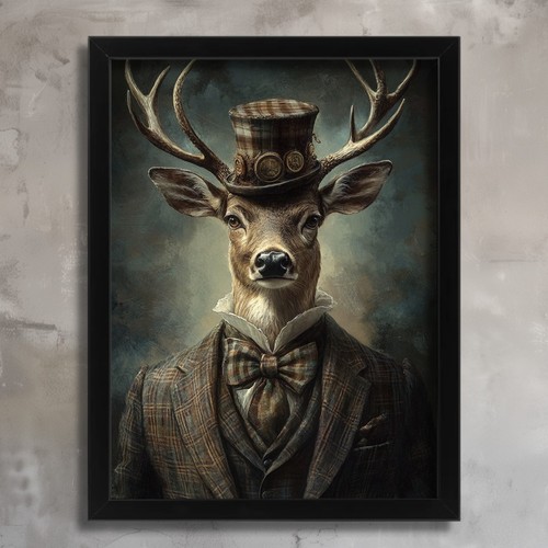 Steampunk stag wall - stag, art