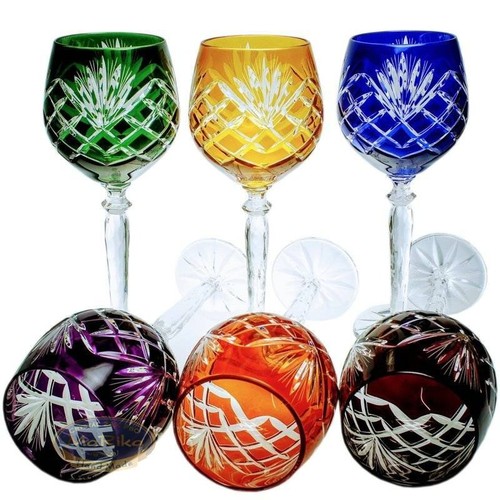 Marika coloured crystal wine - crystal,